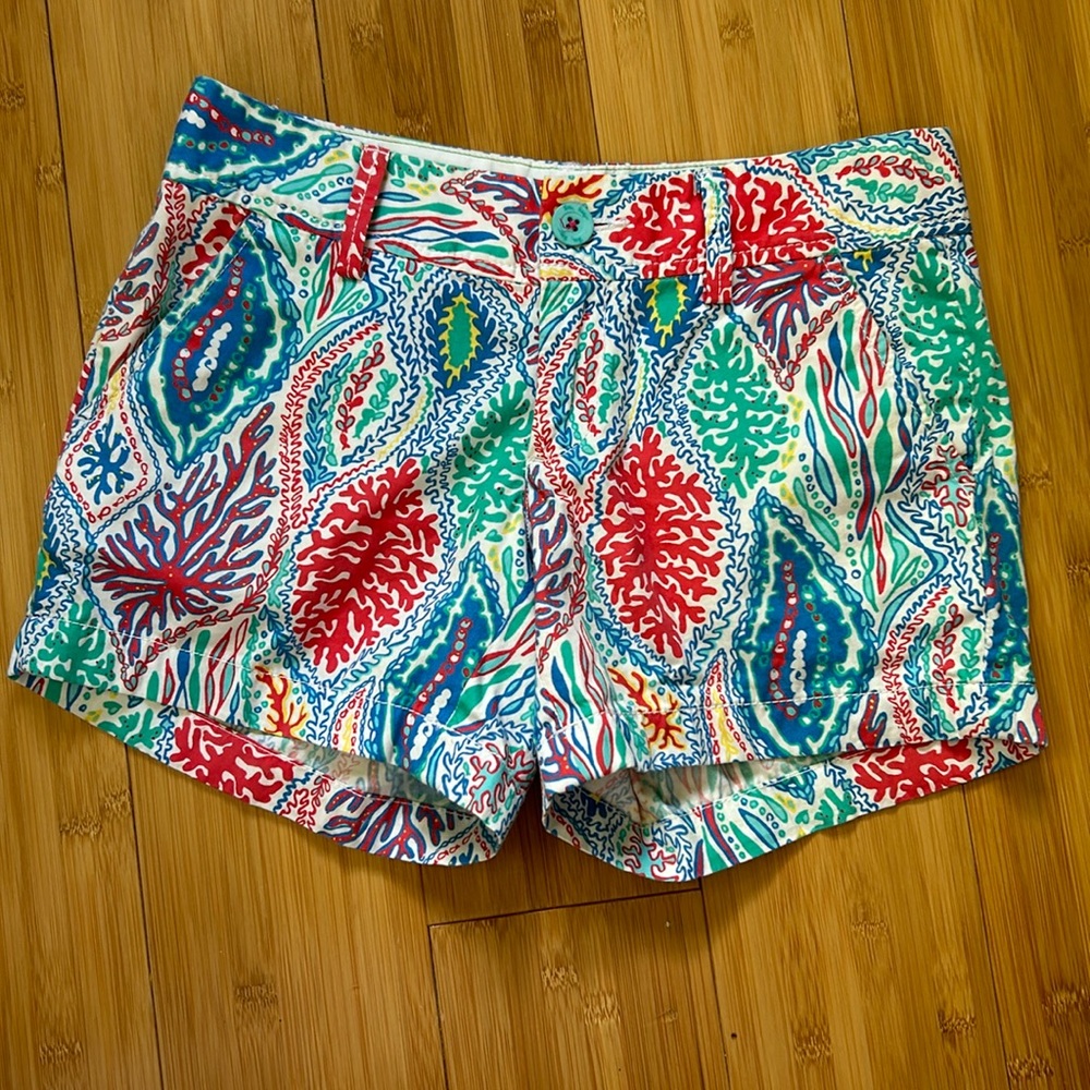 Lilly Pulitzer the Callahan Short size 0 coral pattern